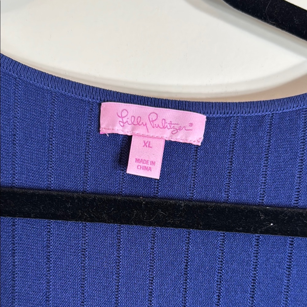 Lilly Navy Blue Ribbed Dress - Picture 4 of 4